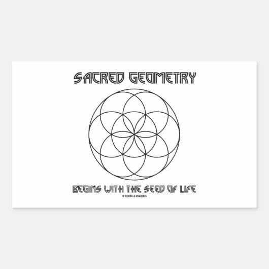 Heilige geometrie begint met het zaad van het leve rechthoekige sticker (Voorkant)