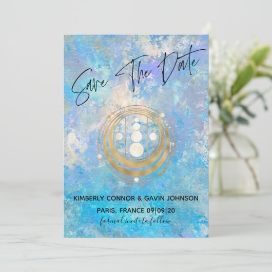 Heilige geometrie Bewaar de datum Save The Date (Staand voorkant)