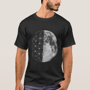 Heilige Geometrie - Bloem van het Leven Maan T-shirt