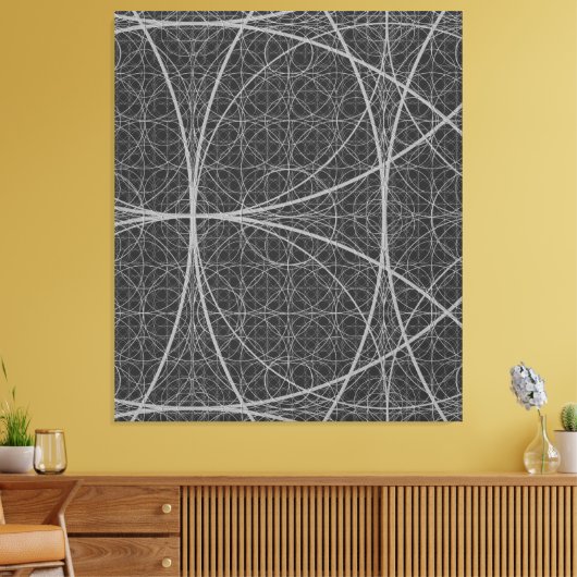 Heilige Geometrie Cirkels Bloem van het Leven Canvas Afdruk (Insitu (Woonkamer))