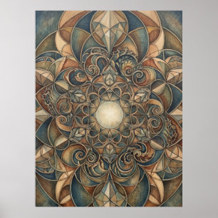 Heilige Geometrie Hart Licht Spirit Kunst Poster