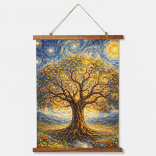 Heilige geometrie kunst boom hangend wandkleed