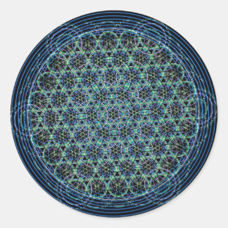 Heilige Geometrie Mandala - Regen bloem van het le Ronde Sticker