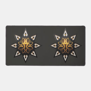 🌟Heilige Geometrie Mandala – Tijdloze Gouden Ster Bureaumat
