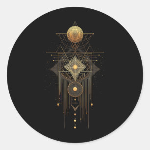 Heilige Geometrie Metatron Abstracte Art Deco Spir Ronde Sticker