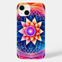 Heilige Geometrie Regenboog Mandala Neon Lotus Flo