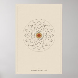 Heilige Geometrie Rozet Muurkunst Poster, Islamiti Poster