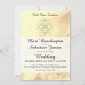 ** Heilige Geometrie Sepia Waterverf bruiloft Kaart (Achterkant)