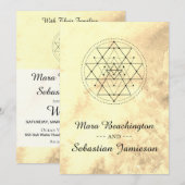 ** Heilige Geometrie Sepia Waterverf bruiloft Kaart (Voorkant / Achterkant)