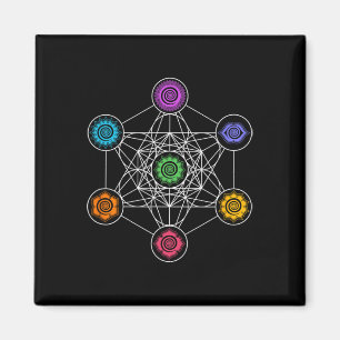 Heilige Geometrie Yoga Metatrons Kubus Regenboog C Magneet