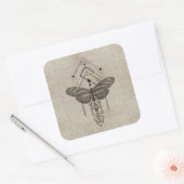 Heilige Geometrie Zebra Longwing Vlinder Vierkante Sticker (Envelop)