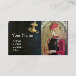 HEILIGE GEORGE EN DE DRAAK, Rood, Zwart, Goud Meta Visitekaartje