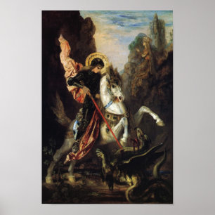 Heilige George & het Fijne Art. van Gustave Moreau Poster