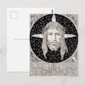 Heilige gezicht van Jezus Christus Briefkaart (Voorkant / Achterkant)