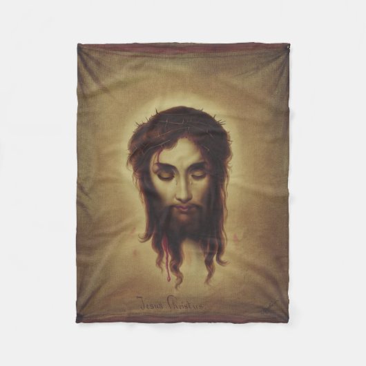 Heilige gezicht van Jezus Christus Fleece Deken (Voorkant)