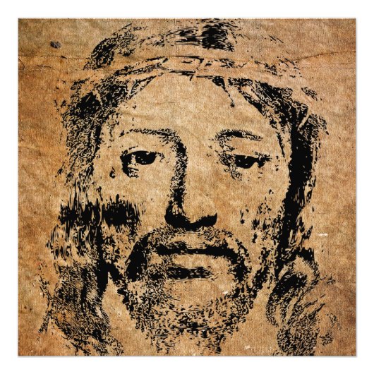 Heilige gezicht van Jezus Christus Foto Afdruk (Voorkant)