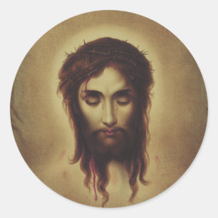 Heilige gezicht van Jezus Christus Ronde Sticker