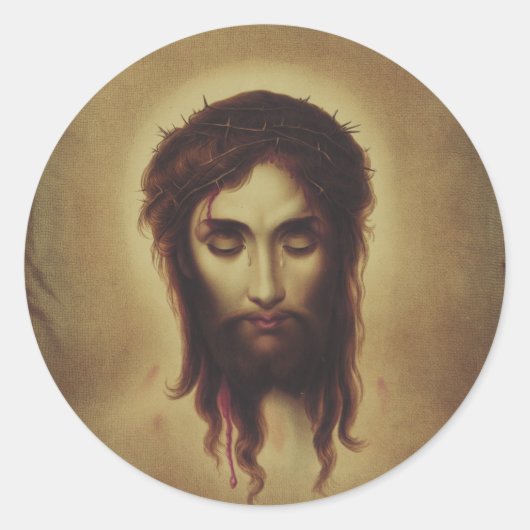 Heilige gezicht van Jezus Christus Ronde Sticker (Voorkant)