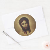 Heilige gezicht van Jezus Christus Ronde Sticker (Envelop)
