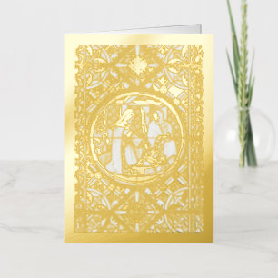 Heilige Gezin Nativiteit Folie Feestdagenkaart