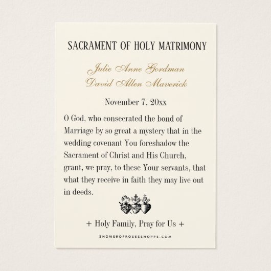 Heilige Gezin Weduwschap Heilige Kaart (Achterkant)