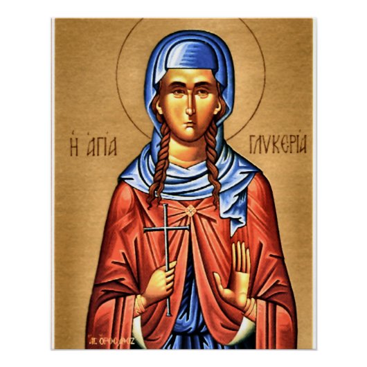 Heilige Glyceria Martelaar Orthodox Christelijk Ic Perfect Poster (Voorkant)