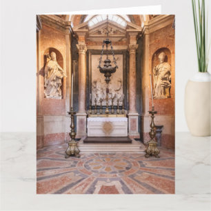 Heilige Gregorius en Sint Ambrosius. Italiaanse ba Bedankkaart