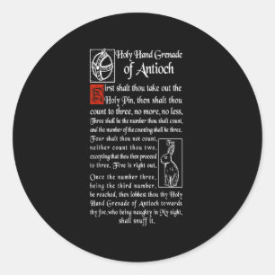Heilige Grenade van Antioch Ronde Sticker
