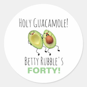Heilige Guacamole 40e verjaardag gepersonaliseerd Ronde Sticker