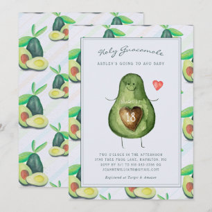 Heilige Guacamole Avocado babyshower uitnodiging