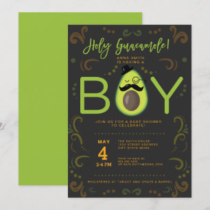 Heilige Guacamole Boy Taco Baby shower Kaart