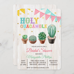 Heilige Guacamole Cactus Bridal Douche Uitnodiging