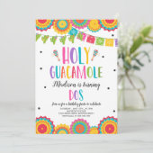 Heilige Guacamole Dos 2e Verjaardag Cactus Fiesta  Kaart (Staand voorkant)