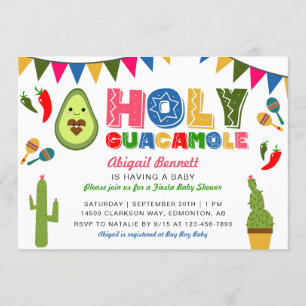 Heilige Guacamole Fiesta Baby shower Kawaii Avocad Kaart