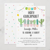 Heilige Guacamole Fiesta Cactus Baby shower Kaart (Voorkant / Achterkant)