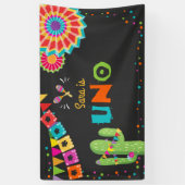 Heilige Guacamole Fiesta Verjaardag Banner Cactus  (Verticaal)