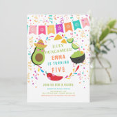 Heilige Guacamole Fiesta Verjaardag Uitnodiging (Staand voorkant)