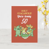 Heilige Guacamole Funny 40e 50e 60e verjaardag Pun Kaart (Gele Bloem)