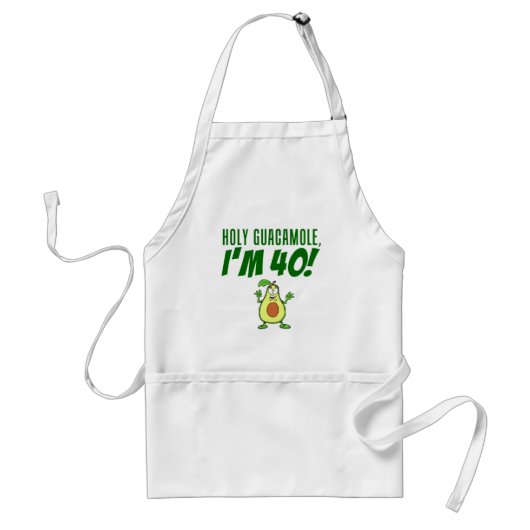 Heilige Guacamole Ik ben 40 Cartoon Avocado Apron Standaard Schort (Voorkant)