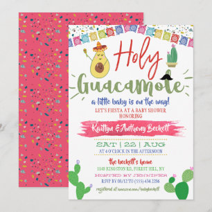 Heilige Guacamole Mexican Fiesta Baby shower Kaart