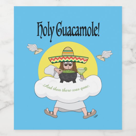 Heilige Guacamole Wijnlabel Wijn Etiket (Enkel label)