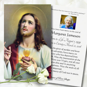 Heilige Hart Jesus Katholieke begrafenis Heilige K Visitekaartje