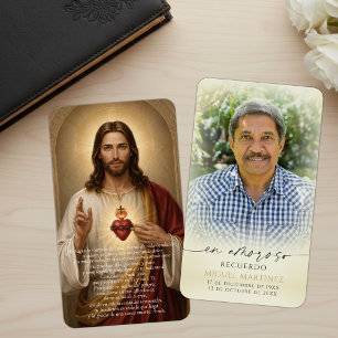 Heilige Hart Jezus Katholieke Spaanse Gebedskaart Visitekaartje