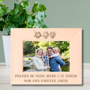 Heilige Harten Jezus Maria St. Jozef Religieus Gegraveerde Lijstjes