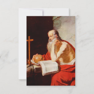 Heilige Hiëronymus Kluizenaar van het Woord Heilig Bedankkaart