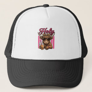 Heilige Highland Koe Vintage Boba Thee Shirt Ontwe Trucker Pet