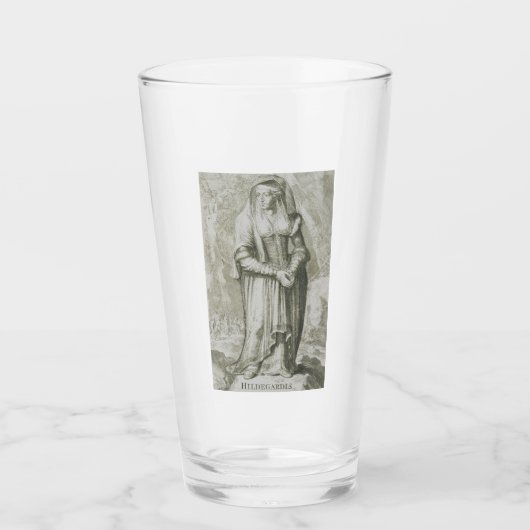Heilige Hildegard van Bingen Middeleeuwse Mystieke Glas (Voorkant)