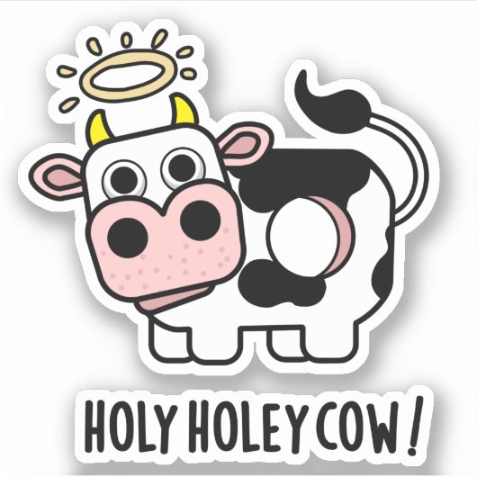 Heilige Holey Koe Funny Animal Pun Sticker (Voorkant)