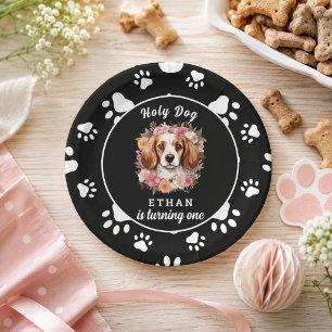 Heilige Hond, Ik Ben Eén Hond Meisje 1e Verjaard Papieren Bordje