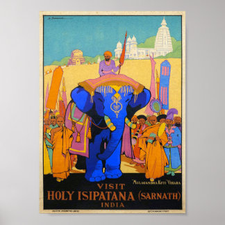 Heilige Isipatana India Dorothy Newsom Travel Poster
